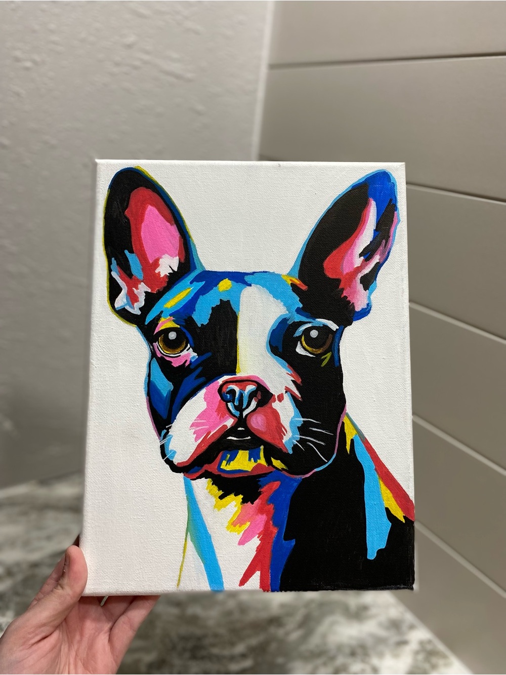 Hand Crafted Vibrant Dog Portrait - Multicolor